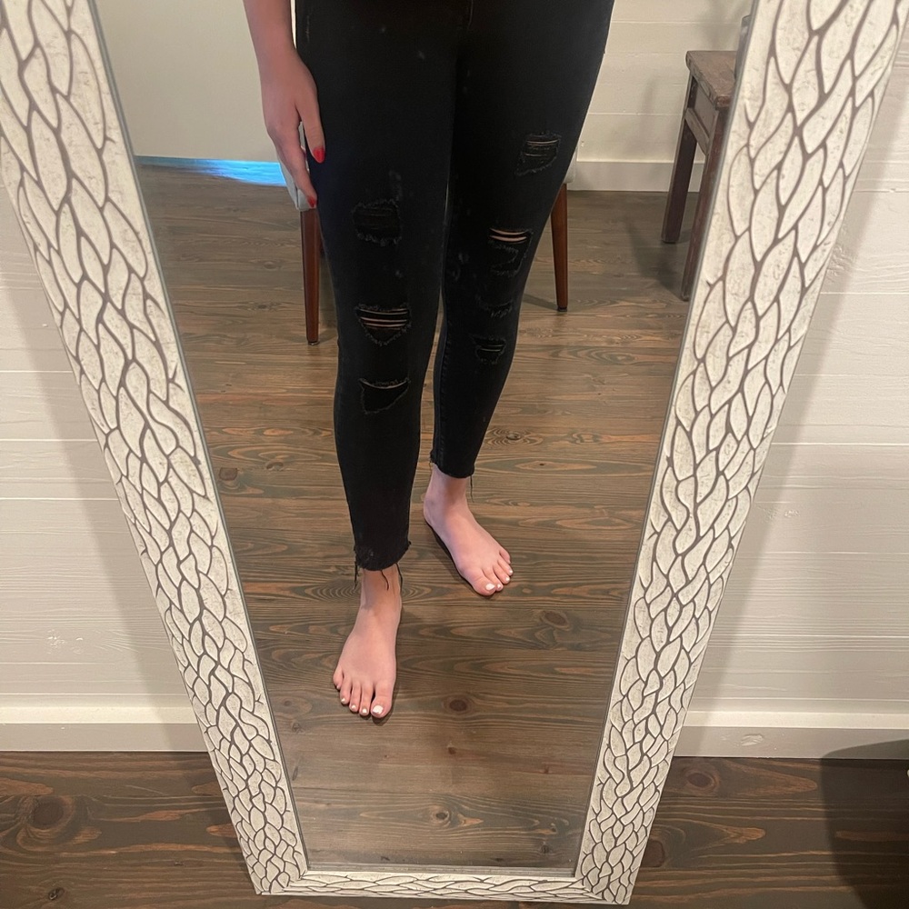 Old Navy Rockstar Distressed Black Jeans